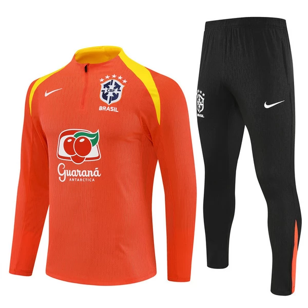Dječji Trenirka za Trening Komplet Brazil 2025-26 - 1-4 Zip Orange Dječji Trenirka za Trening Komplet Brazil 2025-26 - 1-4 Zip Orange