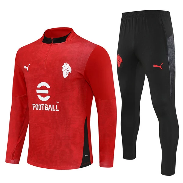 Trenirka za Trening Komplet AC Milan 2025-26 - 1-4 Zip Crvena Trenirka za Trening Komplet AC Milan 2025-26 - 1-4 Zip Crvena